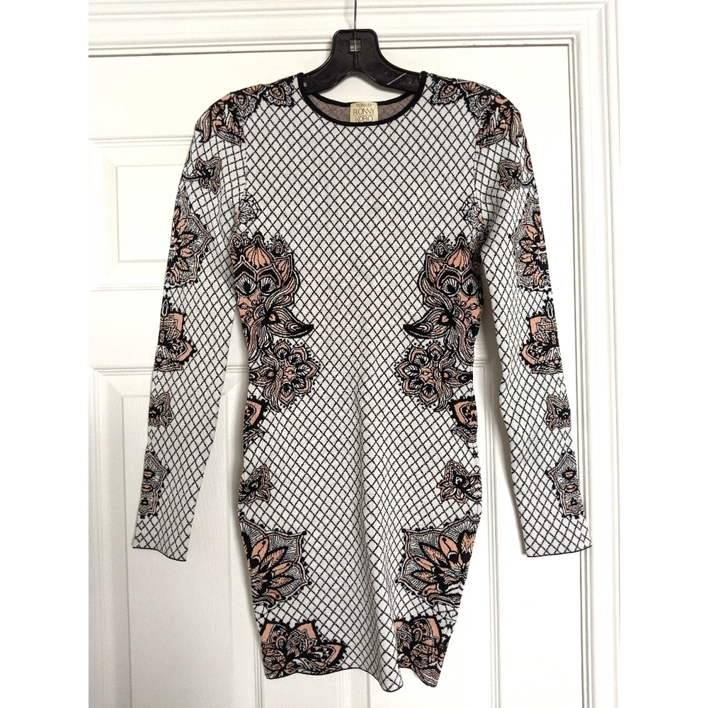 Ronny Kobo Floral BodyCon Dress Mini Knit